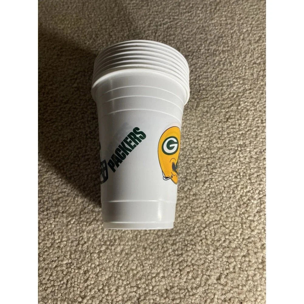 Lot of 14 Vintage Green Bay Packers Cups 1996 Super Bowl XXXI Schedule HOF